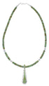 Southwest Turquoise Sterling Silver Tear Drop Pendant And Bead Necklace Set WX77564